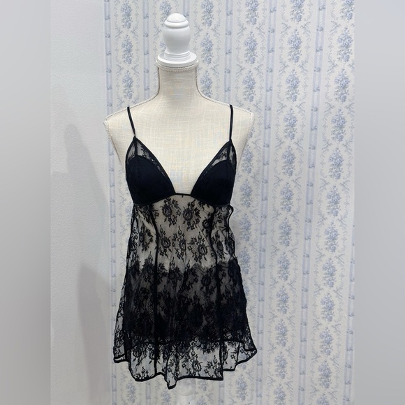 Victoria's Secret Other - Vintage see through Victoria’s Secret Black slip dress